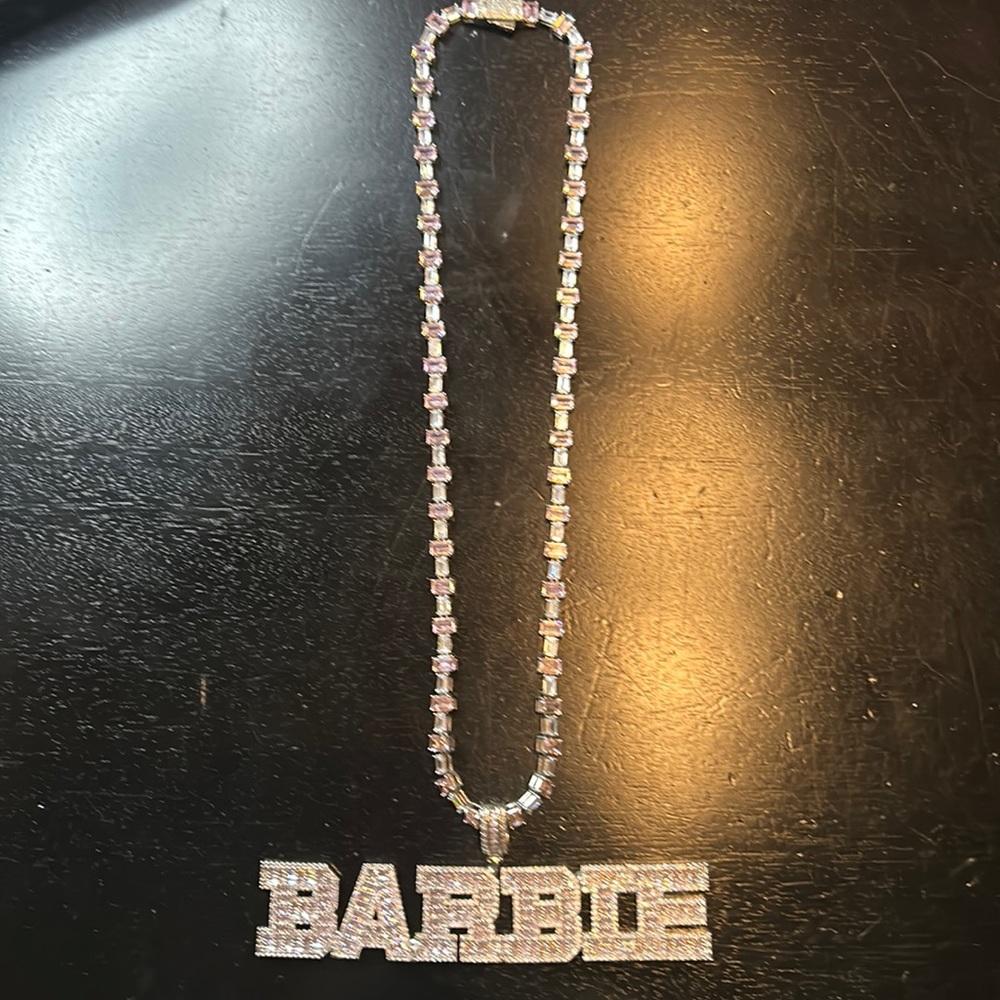 NEW Pink Crystal Barbie Bling Necklace